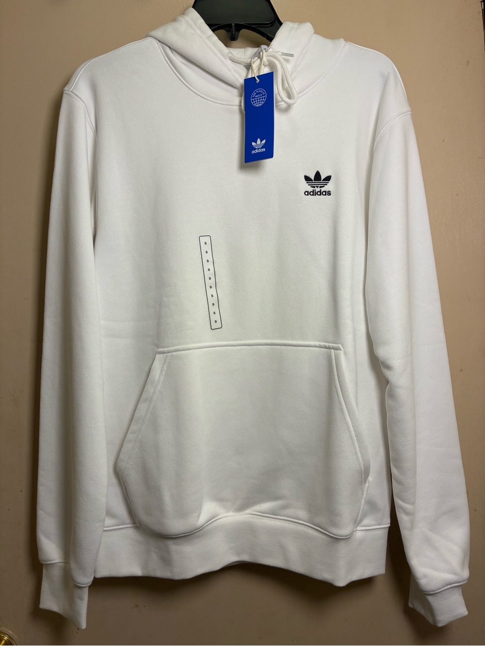 adidas White Trefoil Logo Hooded Pullover